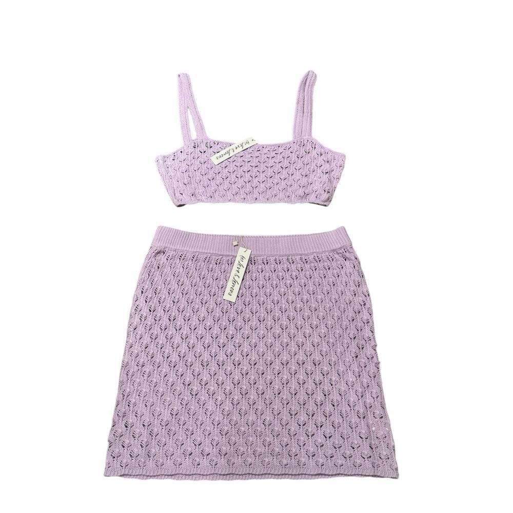 For Love And Lemons Revolve Charlotte Knit *Set* in Lavender Purple Size‎ XL NWT